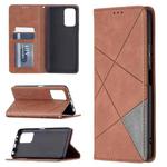 For Xiaomi Redmi Note 10 Pro Rhombus Texture Horizontal Flip Magnetic Leather Case with Holder & Card Slots(Brown)