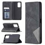 For Xiaomi Redmi Note 10 Pro Rhombus Texture Horizontal Flip Magnetic Leather Case with Holder & Card Slots(Black)