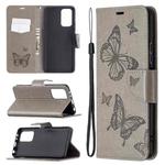 For Xiaomi Redmi Note 10 Pro Two Butterflies Embossing Pattern Horizontal Flip Leather Case with Holder & Card Slot & Wallet & Lanyard(Grey)