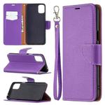 For LG K42 Litchi Texture Pure Color Horizontal Flip Leather Case with Holder & Card Slots & Wallet & Lanyard(Purple)
