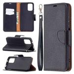 For Xiaomi Redmi Note 10 4G Litchi Texture Pure Color Horizontal Flip Leather Case with Holder & Card Slots & Wallet & Lanyard(Black)