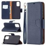 For Xiaomi Redmi Note 10 4G Litchi Texture Pure Color Horizontal Flip Leather Case with Holder & Card Slots & Wallet & Lanyard(Dark Blue)