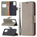 For Xiaomi Redmi Note 10 4G Litchi Texture Pure Color Horizontal Flip Leather Case with Holder & Card Slots & Wallet & Lanyard(Grey)