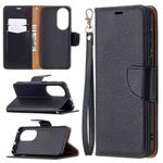 For Huawei P50 Litchi Texture Pure Color Horizontal Flip Leather Case with Holder & Card Slots & Wallet & Lanyard(Black)