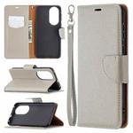 For Huawei P50 Litchi Texture Pure Color Horizontal Flip Leather Case with Holder & Card Slots & Wallet & Lanyard(Grey)