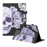 Universal Colored Drawing Horizontal Flip PU Leather Case with Holder & Card Slots & Wallet, Specification:7 inch(Flower Skull)