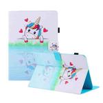 Universal Colored Drawing Horizontal Flip PU Leather Case with Holder & Card Slots & Wallet, Specification:10 inch(Loving Unicorn)
