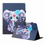 Universal Colored Drawing Horizontal Flip PU Leather Case with Holder & Card Slots & Wallet, Specification:10 inch(Mask Elephant)