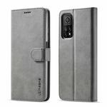 For Xiaomi Redmi Note 10 / Note 10S LC.IMEEKE Calf Texture Horizontal Flip Leather Case with Holder & Card Slots & Wallet(Grey)