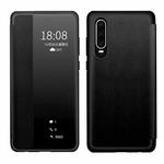 For Huawei P30 Pro Magnetic Side Window View Shockproof Horizontal Flip Leather Smart Case(Black)