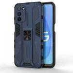 For OPPO A55 5G Supersonic PC + TPU Shock-proof Protective Case with Holder(Dark Blue)