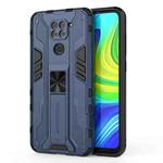 For Xiaomi Redmi Note 9 Supersonic PC + TPU Shock-proof Protective Case with Holder(Dark Blue)