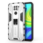 For Xiaomi Redmi Note 9 Supersonic PC + TPU Shock-proof Protective Case with Holder(Silver)