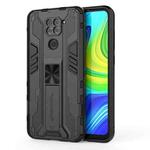 For Xiaomi Redmi Note 9 Supersonic PC + TPU Shock-proof Protective Case with Holder(Black)