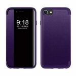 Magnetic Side Window View Shockproof Horizontal Flip Leather Case For iPhone SE 2022 / SE 2020 / 8 / 7(Purple)