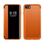 Magnetic Side Window View Shockproof Horizontal Flip Leather Case For iPhone SE 2022 / SE 2020 / 8 / 7(Orange)