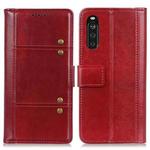 For Sony Xperia 10 III Peas Crazy Horse Texture Horizontal Flip Leather Case with Holder & Card Slots & Wallet(Red)