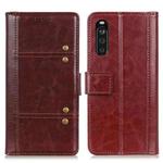 For Sony Xperia 10 III Peas Crazy Horse Texture Horizontal Flip Leather Case with Holder & Card Slots & Wallet(Brown)