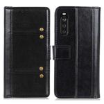 For Sony Xperia 10 III Peas Crazy Horse Texture Horizontal Flip Leather Case with Holder & Card Slots & Wallet(Black)