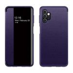 For Samsung Galaxy A32 5G Magnetic Side Window View Shockproof Horizontal Flip Leather Case(Purple)