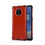 For OnePlus 7T Shockproof Honeycomb PC + TPU Case(Red)