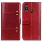 For alcatel 1L (2021) Peas Crazy Horse Texture Horizontal Flip Leather Case with Holder & Card Slots & Wallet(Red)