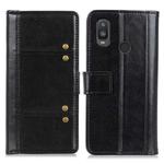 For alcatel 1L (2021) Peas Crazy Horse Texture Horizontal Flip Leather Case with Holder & Card Slots & Wallet(Black)