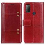 For alcatel 1S (2021) Peas Crazy Horse Texture Horizontal Flip Leather Case with Holder & Card Slots & Wallet(Red)