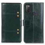 For alcatel 1S (2021) Peas Crazy Horse Texture Horizontal Flip Leather Case with Holder & Card Slots & Wallet(Green)