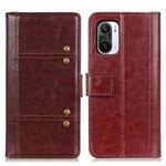 For Xiaomi Redmi K40 Pro Peas Crazy Horse Texture Horizontal Flip Leather Case with Holder & Card Slots & Wallet(Brown)