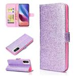 For Samsung Galaxy A02s (EU Version) Glitter Powder Horizontal Flip Leather Case with Card Slots & Holder & Photo Frame & Wallet(Purple)