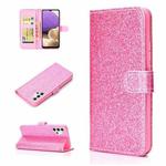 For Samsung Galaxy A32 4G Glitter Powder Horizontal Flip Leather Case with Card Slots & Holder & Photo Frame & Wallet(Pink)