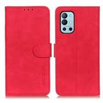 For OnePlus 9R KHAZNEH Retro Texture PU + TPU Horizontal Flip Leather Case with Holder & Card Slots & Wallet(Red)