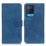 For OPPO A54 4G KHAZNEH Retro Texture PU + TPU Horizontal Flip Leather Case with Holder & Card Slots & Wallet(Blue)