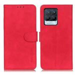 For OPPO Realme 8 / 8 Pro KHAZNEH Retro Texture PU + TPU Horizontal Flip Leather Case with Holder & Card Slots & Wallet(Red)