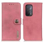 For OPPO A93 5G / A54 5G / A74 5G KHAZNEH Cowhide Texture Horizontal Flip Leather Case with Holder & Card Slots & Wallet(Pink)