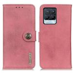 For OPPO Realme 8 / 8 Pro KHAZNEH Cowhide Texture Horizontal Flip Leather Case with Holder & Card Slots & Wallet(Pink)