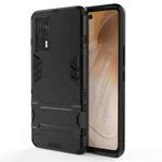 For vivo iQOO Neo5 PC + TPU Shockproof Protective Case with Holder(Black)