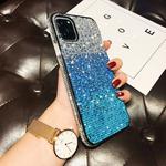 For iPhone 11 Pro PC + Crystal Diamond Tri-Color Gradient Protective Case(Gradient Blue)