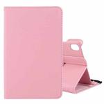 For Lenovo Tab M8 360 Degree Rotation Litchi Texture Horizontal Flip Leather Case with Holder(Pink)