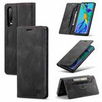 For Huawei P30 AutSpace A01 Retro Skin-feel Crazy Horse Texture Horizontal Flip Leather Case with Holder & Card Slots & Wallet & RFID(Black)