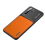 For Huawei P30 Frosted Metal + Leather Texture Protective Case (Orange)
