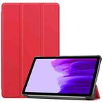 For Samsung Galaxy Tab A7 Lite T225 Custer Pattern Pure Color Horizontal Flip Leather Case with Three-folding Holder(Red)