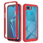 For OPPO A12 Starry Sky Solid Color Series Shockproof PC + TPU Protective Case(Red)