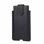 Universal Cow Leather Vertical Mobile Phone Leather Case Waist Bag For 6.1 inch and Below Phones(Black)