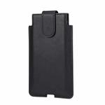 Universal Cow Leather Vertical Mobile Phone Leather Case Waist Bag For 5.5-6.5 inch and Below Phones(Black)