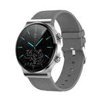 G51 1.28 inch HD Touch Screen IP67 Waterproof Smart Watch,Support Bluetooth Call / Heart Rate Monitoring / Blood Pressure Monitoring, Style: Leather Strap(Grey)