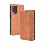 For OPPO A54 4G Magnetic Buckle Retro Crazy Horse Texture Horizontal Flip Leather Case with Holder & Card Slots & Photo Frame(Brown)