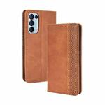 For OPPO Find X3 Lite / Reno5 5G Magnetic Buckle Retro Crazy Horse Texture Horizontal Flip Leather Case with Holder & Card Slots & Photo Frame(Brown)