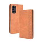 For OPPO Reno5 4G Magnetic Buckle Retro Crazy Horse Texture Horizontal Flip Leather Case with Holder & Card Slots & Photo Frame(Brown)